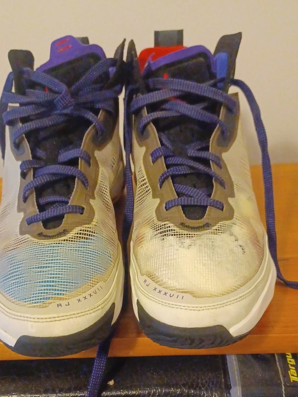 Jordan Men's Gray, Blue and Red High-Top Basketball Shoes